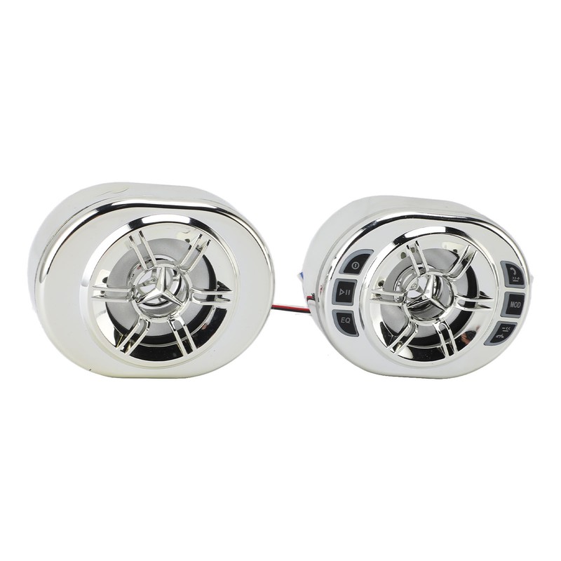 Waterproof Motorcycle Bluetooth Speaker Hands Free Calls Chrome All in