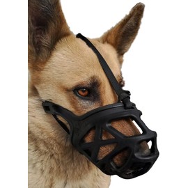 Mayerzon Dog Muzzle, Breathable Basket Muzzles for Small, Medium, Large and X-Large Aggressive Dogs Beagle German Shepherd Doberman, Cage Mouth Guard Stop Biting Chewing for Grooming Training