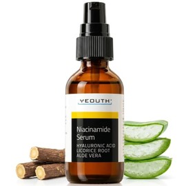 YEOUTH- Fabricado en EE. UU. suero de niacinamida para el rostro con ácido hialurónico, aloe vera y raíz de regaliz. Producto de un químico...        