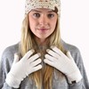 C.C Winter Warm Eco-Friendly Knit Chenille Touchscreen Texting Gloves, Ivory