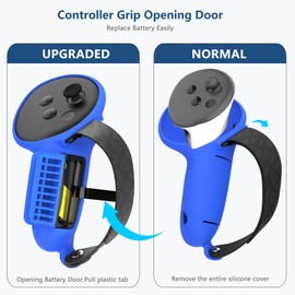 7 in 1 Silicone Cover Set Compatible with Meta Quest 3S, VR Accessories for Oculus/Meta Quest 3S Skins and Wraps, Includes Controller Grips Cover, Face Cover, Lens Protector Cover, VR Set, Blue