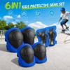 Lafefe 6PCS Blue Kids Protective Gear Set Knee Elbow Wrist