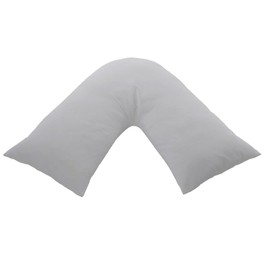 V SHAPED PILLOW CASE COVER 100% POLY COTTON PREGNANCY MATERNITY ORTHOPEDIC SUPPORT NURSING (SILVER, V SHAPED PILLOW)