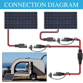 YACSEJAO 14AWG SAE Y Splitter Cable 2FT SAE 1 to 2 Battery Charging Power Automotive Connector Cable for Camp Trailer Solar Panels Battery