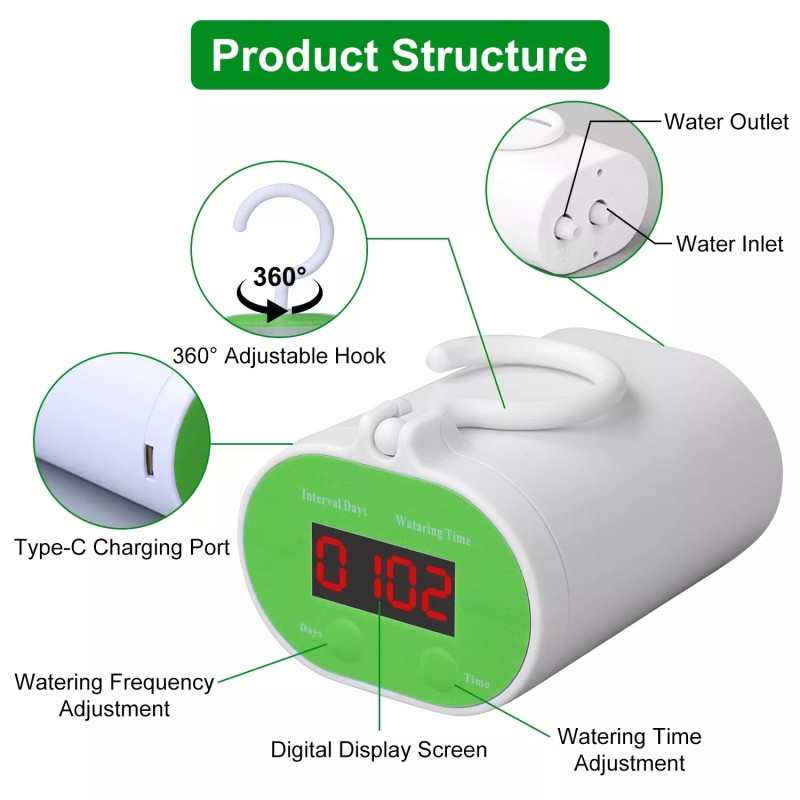 iMounTEK Rechargeable Automatic Watering Irrigation System With Timer Pump For