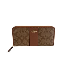 Coach Wallet, Women's, Round Zipper, Long Wallet, Signature, Black