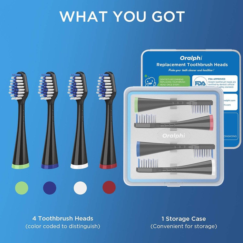 Brush Heads for Waterpik Complete Care 5.0/9.0 (4-Pack, Black)