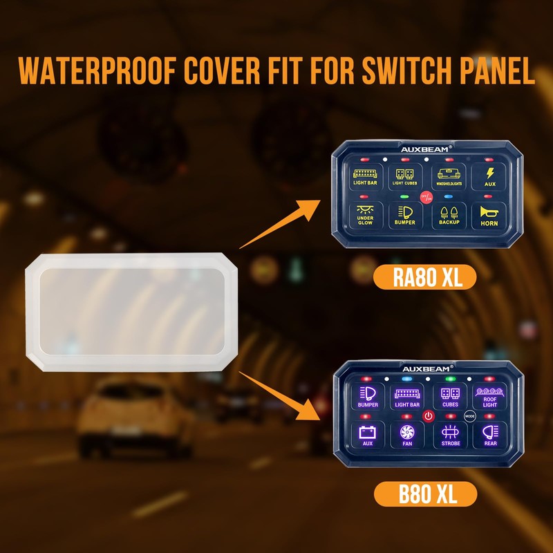 Auxbeam Switch Panel Waterproof Cover Transparent silicone Protective Case for