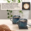 Famibay PU Leather Coasters with Holder Set of 6 Drink