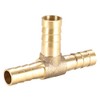 sourcing map Brass Hose Reducer Fitting T 3 Way Barb