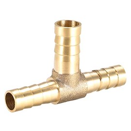 sourcing map Brass Hose Reducer Fitting T 3 Way Barb Plug 8 x 10 x 8 mm