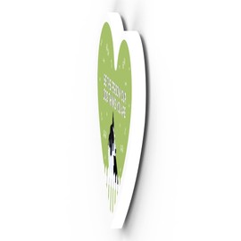 Global Designs Border Collie Person Your Dog Thinks You Are Katie Pearson Artworks Heart Shaped Wooden Magnet