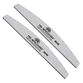 Pro Impressions 80/80 Grit Premium Half Moon nail Files 2-Piece