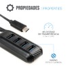 IGGUAL HUB TYPE C X 4 PUERTOS USB 3.1 Carbon