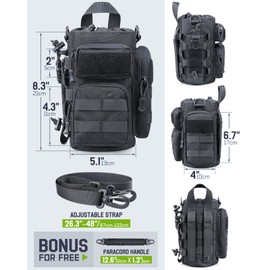 RXW 64 oz Insulated Water Bottle with Sleeve, Half Gallon Stainless Steel Tactical Water Jug Large Military Water Bottle with 3-IN-1 Pouch/3 Lids/Straw/Paracord Handle for Gym, Camping, Workout