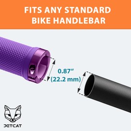 JETCAT Bike Grips, Bike Handlebar Grips, Mountain Bike Grips Handlebar, MTB Grips, Bicycle Grips BMX Grips, Bicycle Handlebar Grips Handles for Adults. Ebike, MTB, Scooter, Lock on, Purple