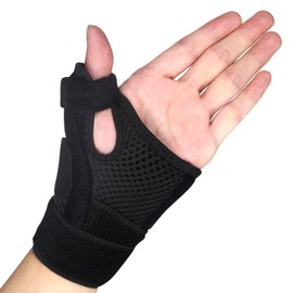 Thumb Brace Adjustable Thumb Orthosis Left and Right Hands Orthosis Thumb CCD Joint for Men and Women Thumb Splint for Arthritis, Thumb Sprain, Tendonitis (Black)