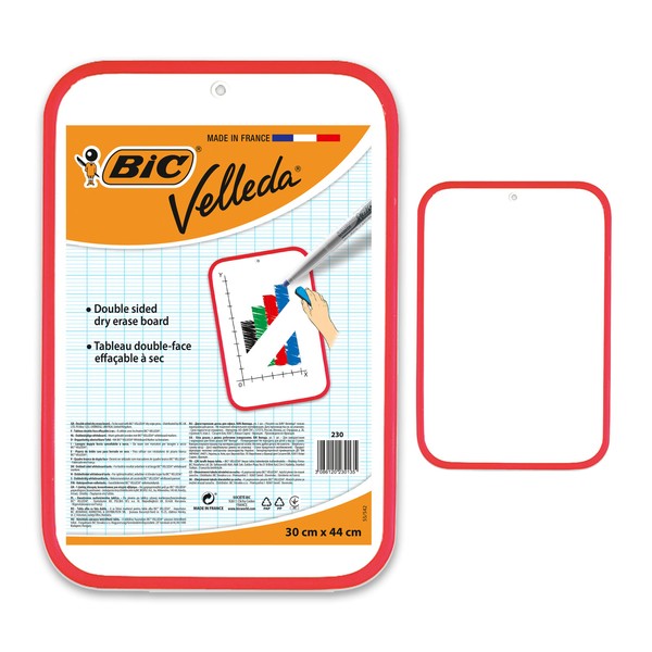 BIC VELLEDA Dry Wipe White Board 30 x 44cm Double-Sided Board