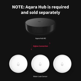 Aqara Aqara Water Leak Sensor Kit - 3 Pack, Requires AQARA HUB, Wireless Water Leak Detector, Wireless Mini Flood Detector for Alarm System and Smart Home Automation, for Kitchen Bathroom, Works with IFTTT