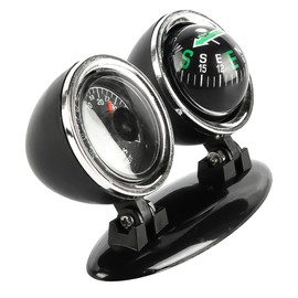 VOANZO 2 in 1 Car Thermometer Compass Outdoor Vehicle Mounted Dashboard Compass with Double Sided Tape Suitable for Cars Trucks Yachts and Ships