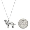 LGU Sterling Silver Oxidized Three Dimensional Golden Retriever Dog Necklace