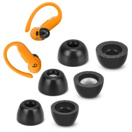 Memory Foam Tips for Beats Powerbeats Pro 2, No Silicone Eartips Pain, Anti-Slip Replacement Ear Tips, Fit in The Charging Case, Reducing Noise Earbuds, 3 Pairs (Assorted Sizes S/M/L, Black)