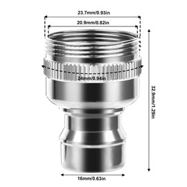Faucet Snap Adapter Connection Sink Faucet Adapter Portable Dishwasher Faucet Adapter Faucet Aerator Sink Hose Adapter Countertop Dishwasher Connection Accessories (15/16-27Male or 55/64-27Famale)