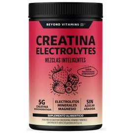 BEYOND VITAMINS Creatina Monohidratada con Electrolitos y Ciclodextrina para Mejor Absorción e Hidratación | Bebida Efervescente con Vitaminas y Minerales | Sin Azúcar | 30 Porciones (Frutos Rojos)