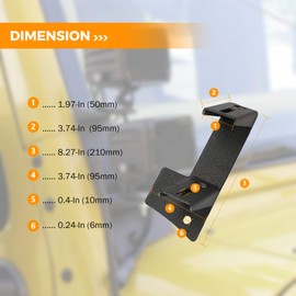 Auxbeam 2PCS Dual A-Pillar Led Light Brackets Lower Windshield Hinge Mounting Brackets for Offroad Light Bar LED Pods Work Lights Compatible with Jeep Wrangler JK 2DR/4DR 2007-2017