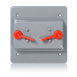 Leviton Weatherproof Switch Cover, 2-Gang, Vertical or Horizontal Mount, Plastic Enclosure, Gray, WP2S-GY Outdoor Outlet Cover