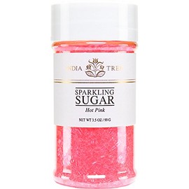 Pure Hot Pink Sparkling Sugar , Shimmery Sugar Sprinkles for Baking and Decorating, Small , 3.5 Oz Jar (Pack of 1)
