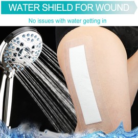Waterproof Incision Bandages for Large Wounds Knee Hip Replacement Adheisve Island Dressing Bandaid Tape Post Surgical Shower Protector, No Glue On Center 4 x 8 Inch (Pack of 25)