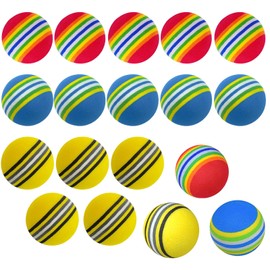Selinear Golf Practice Set of 18 EVA Sponge, Elastic Safe, Lightweight, Won't Damage Walls or Furniture, Practice Indoors, Golf Training Balls (Yellow, Red, Blue)
