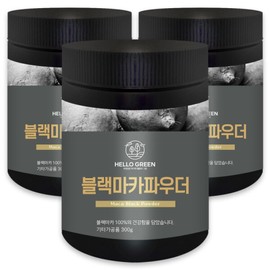 Hello Green Peruvian Black Maca Powder 300gX3 (Boxes) Total 900g / 헬로우그린 페루산 블랙 마카 분말 300gX3(통) 총900g