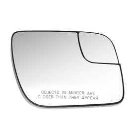 DNA MOTORING Flat Side Mirror Glass Passenger Right Compatible with Ford Transit Connect 2014-2023, With Power Dual Mirror, OEM-MG-0755, FO1325218