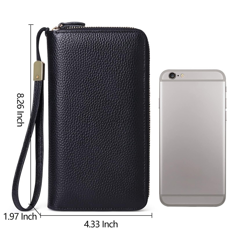 SENDEFN Women's Long Wallet, Large Capacity, Genuine Leather, Multi-functional, Good