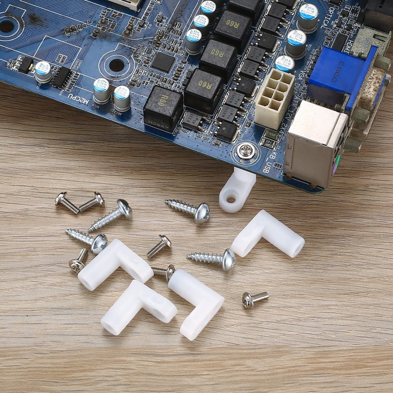 60 Pcs PCB Board Mounting Feet with Screws, White L