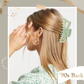 LILIEBE 5.5” Large Hair Claw Clips, Big Hair Clips Enough to Hold Your Hair, Hair Clips for Women Thick Hair (Neutral-4pcs)