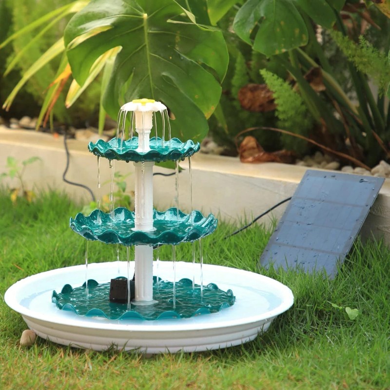 AISITIN 3 Tiered Bird Bath with 3.5W Solar Pump,for Bird