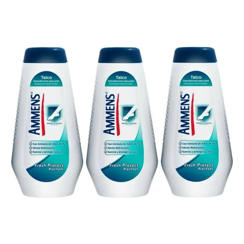 3 Talco Desodorante Para Pies Ammens Fresh Protect 250g