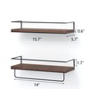 Shario Rustic Wood Floating Shelves - Set of 2, Wall