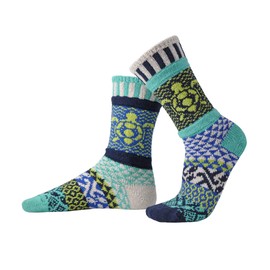 Solmate Socks - Mismatched Crew Socks; Made in USA; Ocean Medium