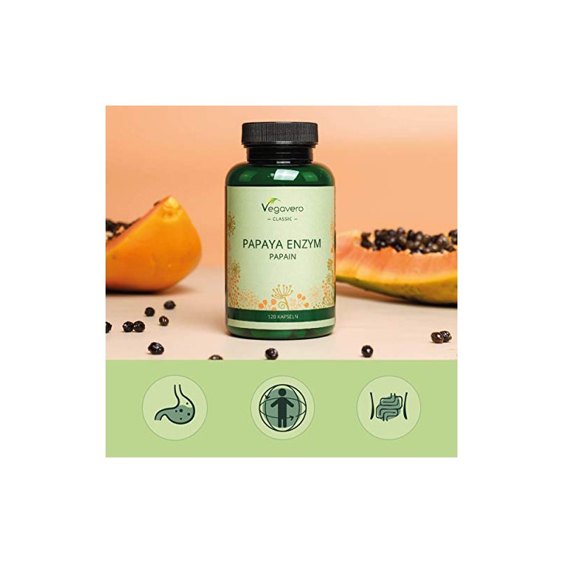 Papaya Enzyme Vegavero® | 1500mg Papain | 100% Natural: Carica