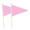 Lebei 12Pack Small Pink Pennant Stick Flag Mini Triangle Blank