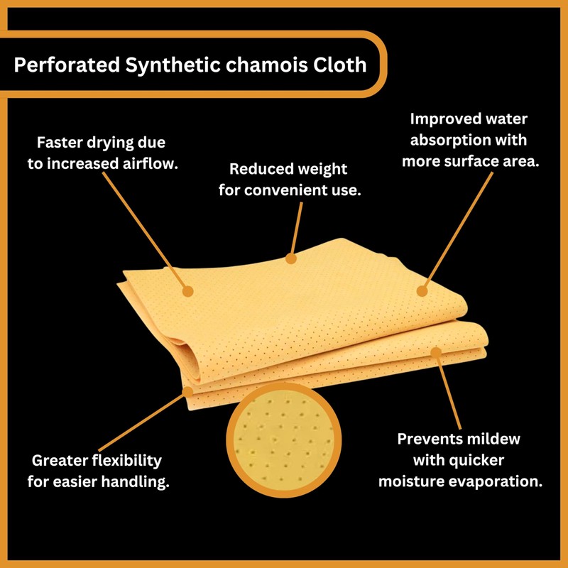 Tek Automotive Premium Perforated Synthetic Chamois Leather - Twin Pack,