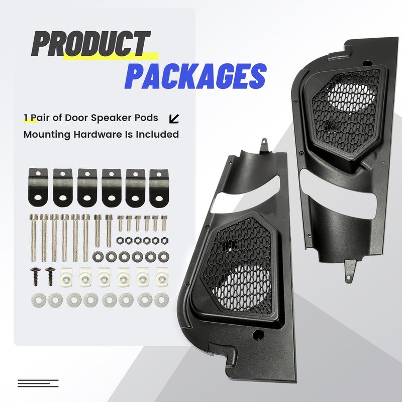 KUAFU 6.5" Door Speaker Pods Assembly Compatible with 2017-2025 Can