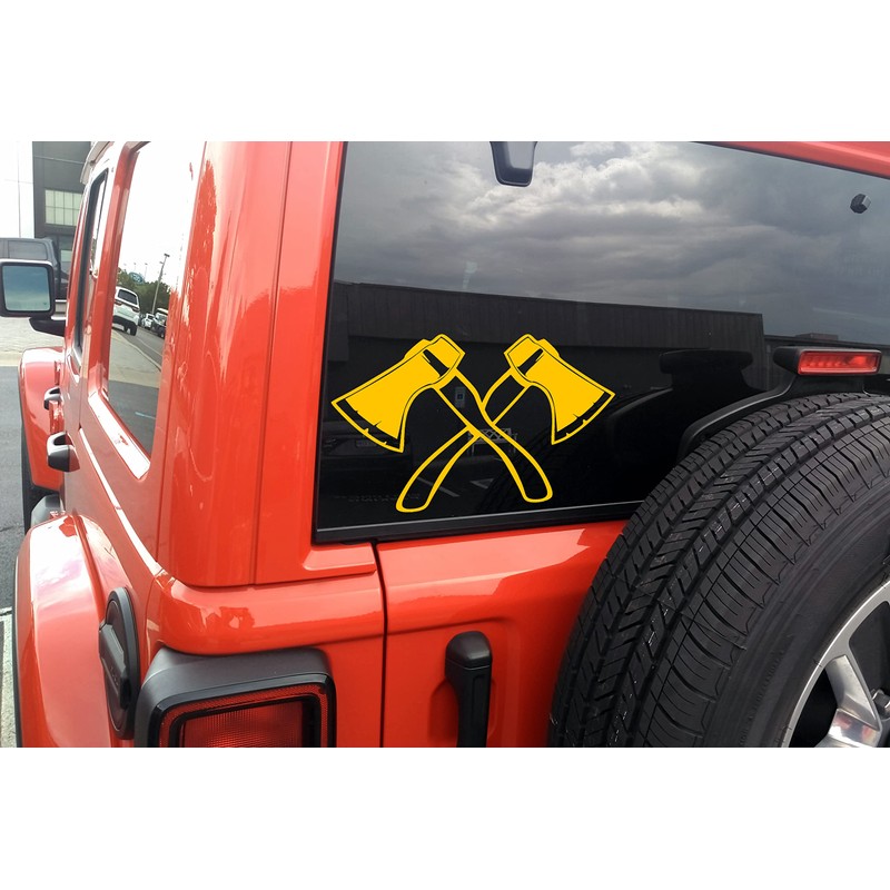 Minglewood Trading Sky Blue - Crossed Axes Vinyl Decal -