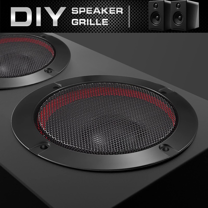 Facmogu 2PCS 4" Black Round Speaker Grills Cover, Metal Mesh
