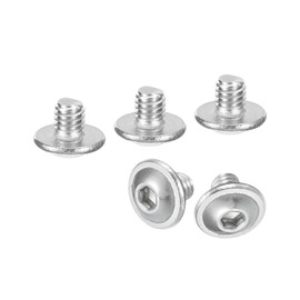 sourcing map Flanged Button Head Socket Cap Screws,100 Pcs M4x4mm - 304 Stainless Steel Socket Drive Fasteners Bolts, Fully Thread Machine Screws for Furniture Installation (Silver)