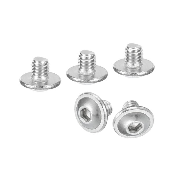 sourcing map Flanged Button Head Socket Cap Screws,100 Pcs M4x4mm